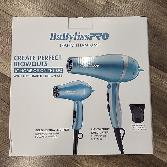 BaByliss PRO Other - Babyliss PRO Nano Titanium Lightweight Ionic Hair Dryer & Folding Travel Dryer